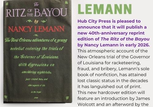 Hub City Press Announces 40th Anniversary Reprint of Nancy Lemann's THE RITZ OF THE BAYOU for 2026